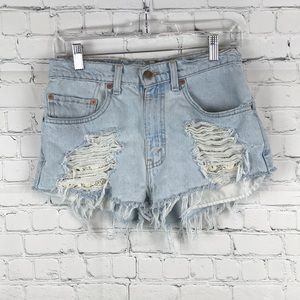 VTG Vintage Levi’s destroyed denim cutoff  shorts size 4